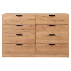 Commode Varkaus 90 x 140 x 40 cm effet chêne en.casa
