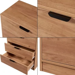 Commode Varkaus 90 x 70 x 40 cm effet chêne en.casa