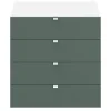 Commode vert forêt et blanc avec 4 tiroirs GoodHome Atomia H. 75 x L. 75 x P. 58 cm