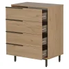 Commode Vesanto 95 x 75 x 45 cm effet chêne noir en.casa