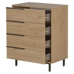Commode Vesanto 95 x 75 x 45 cm effet chêne noir en.casa