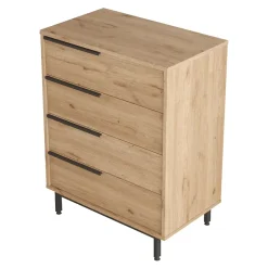 Commode Vesanto 95 x 75 x 45 cm effet chêne noir en.casa