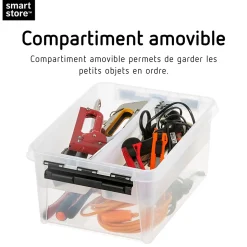 Compartiment 2 x 3L pour boîte de rangement SmartStore Classic Orthex L. 29 cm x P. 38 cm transparent