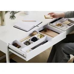 Compartiments blancs modulables pour tiroir - 40 x 10 x 6 cm