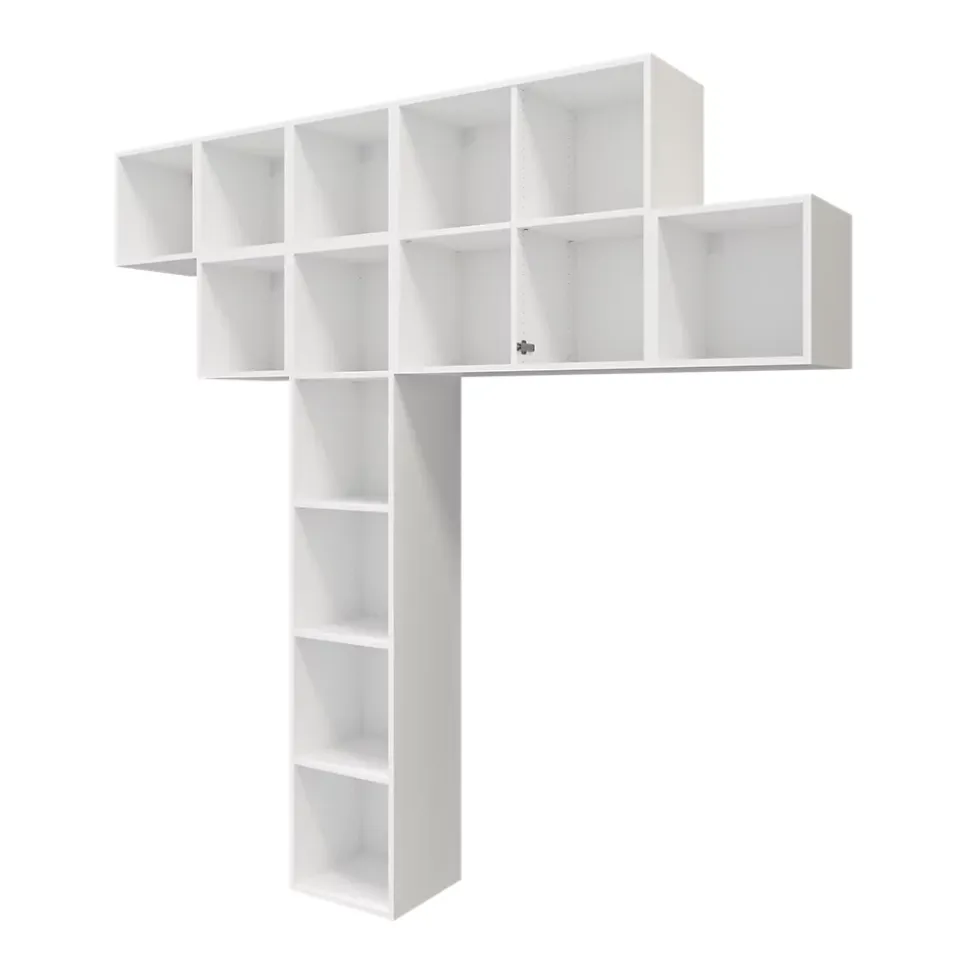 Composition de rangement mural blanc GoodHome Atomia H. 225 x L. 225 x P. 37 cm