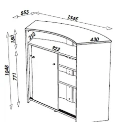 Comptoir bar Beaux Meubles Pas Chers blanc 134,5x55,3x104,8 cm