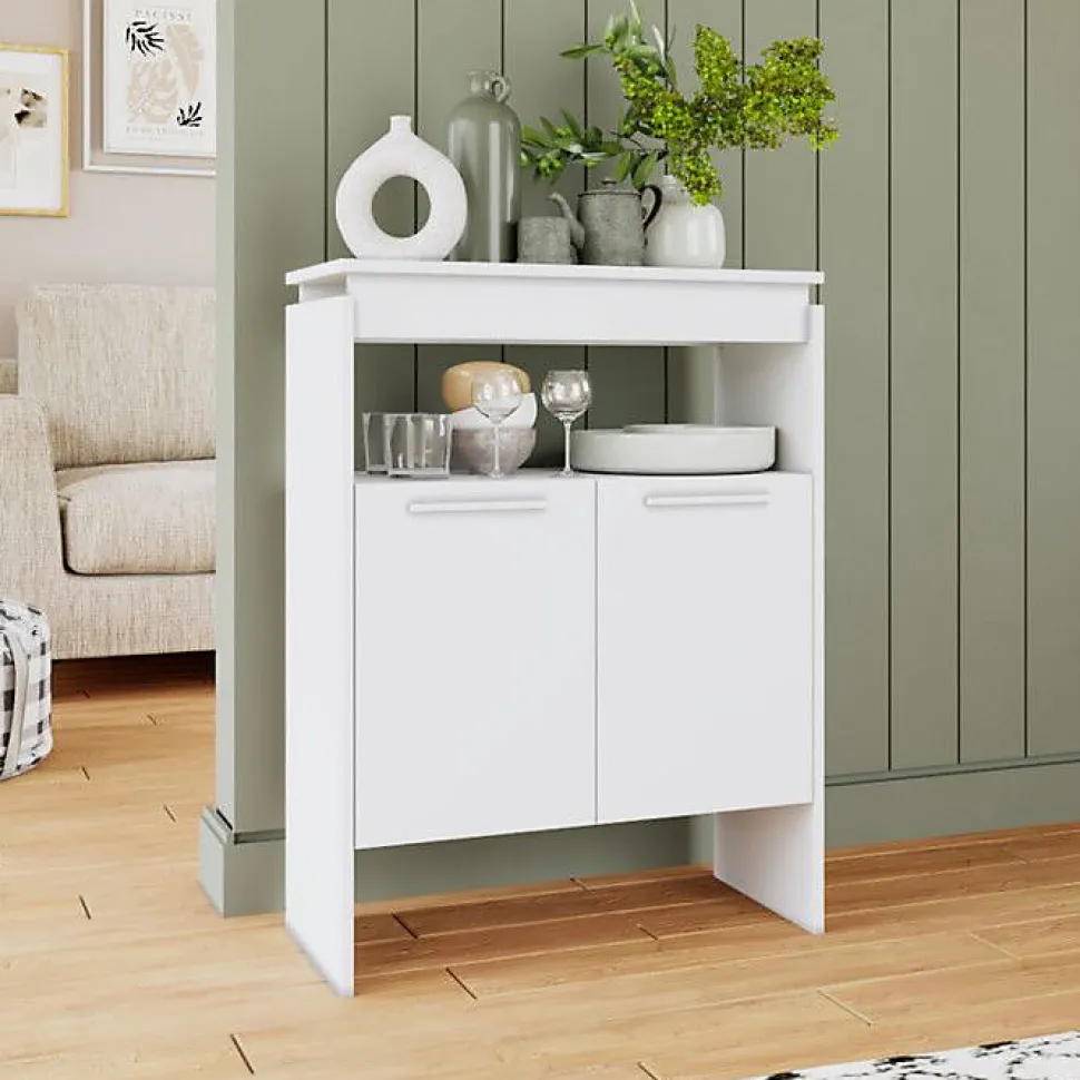 Comptoir bar Beaux Meubles Pas Chers FLOAT Blanc 67.5x29.5x90 cm