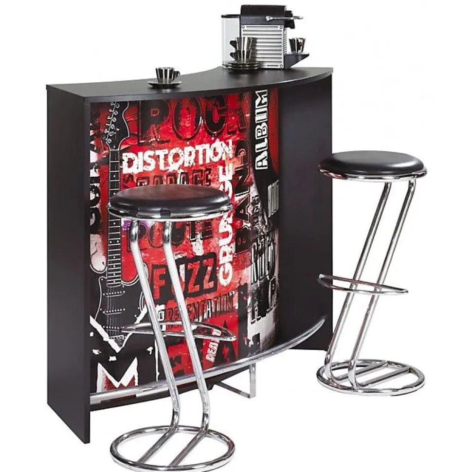 Comptoir d'accueil Beaux Meubles Pas Chers Rock 451 Noir 134x55x104