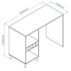 Comptoir de cuisine Beaux Meubles Pas Chers 135 cm blanc mélaminé