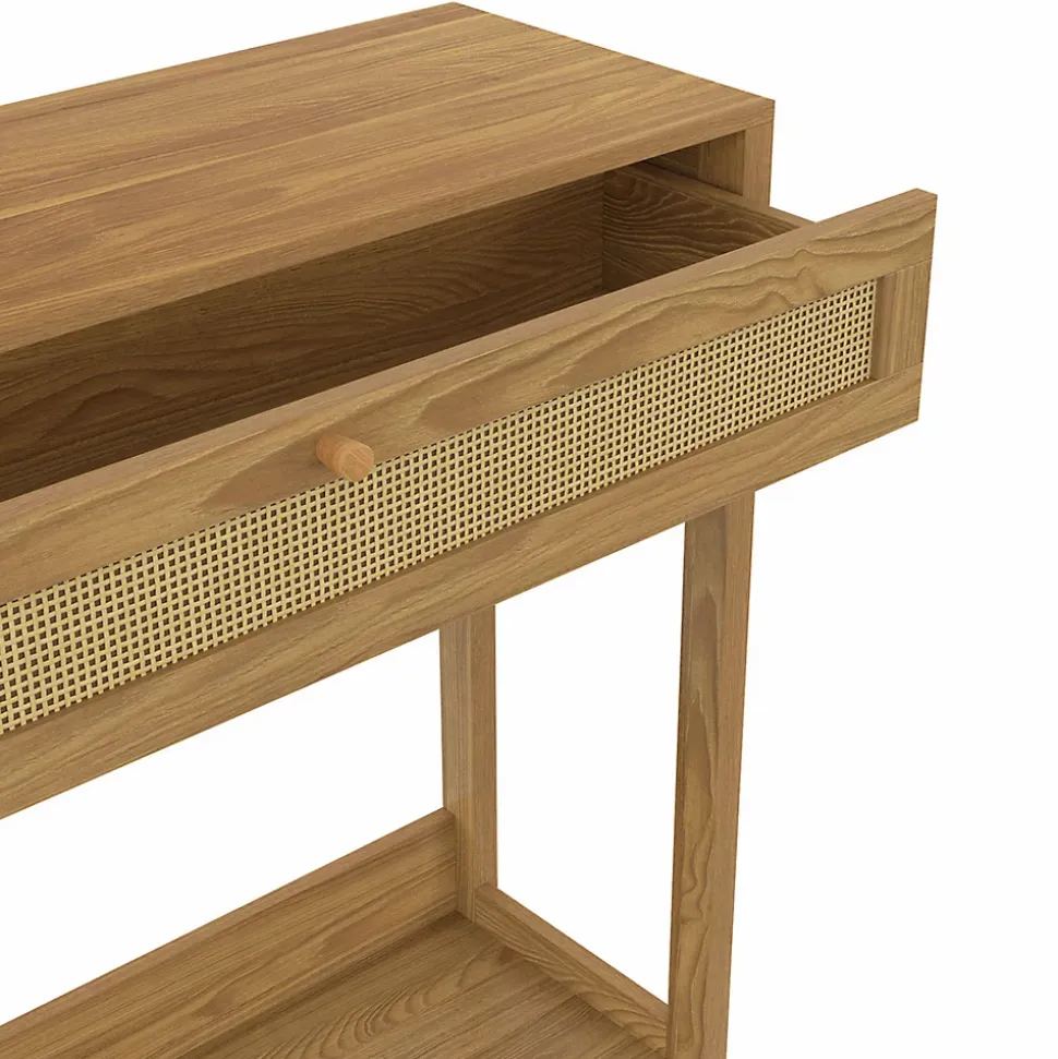 Console 1 tiroir HANAE effet naturel cannage