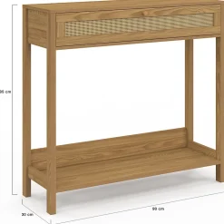 Console 1 tiroir HANAE effet naturel cannage