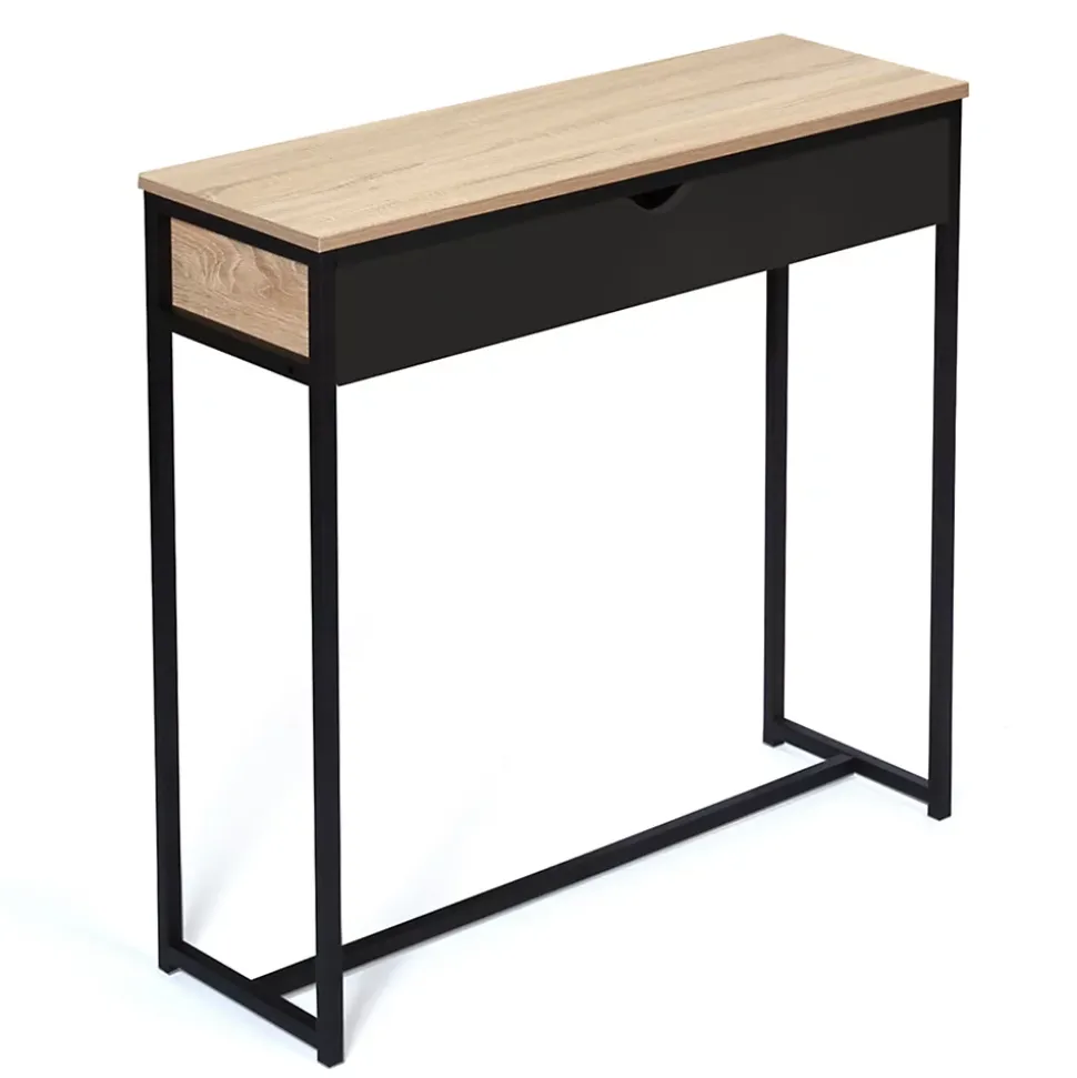 Console 1 tiroir noir BOSTON design industriel