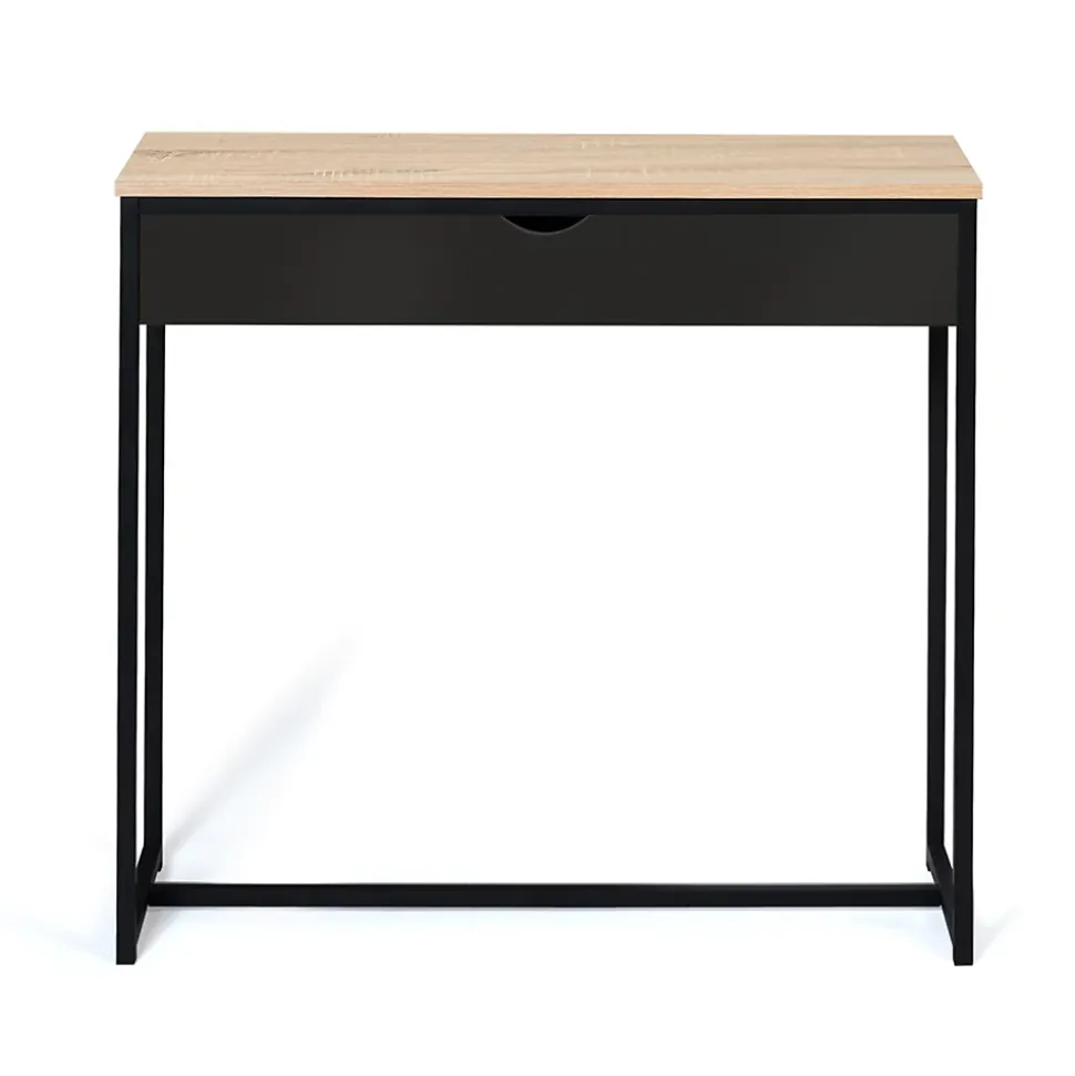 Console 1 tiroir noir BOSTON design industriel