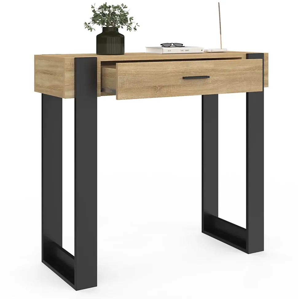 Console 1 tiroir PHOENIX bois et noir