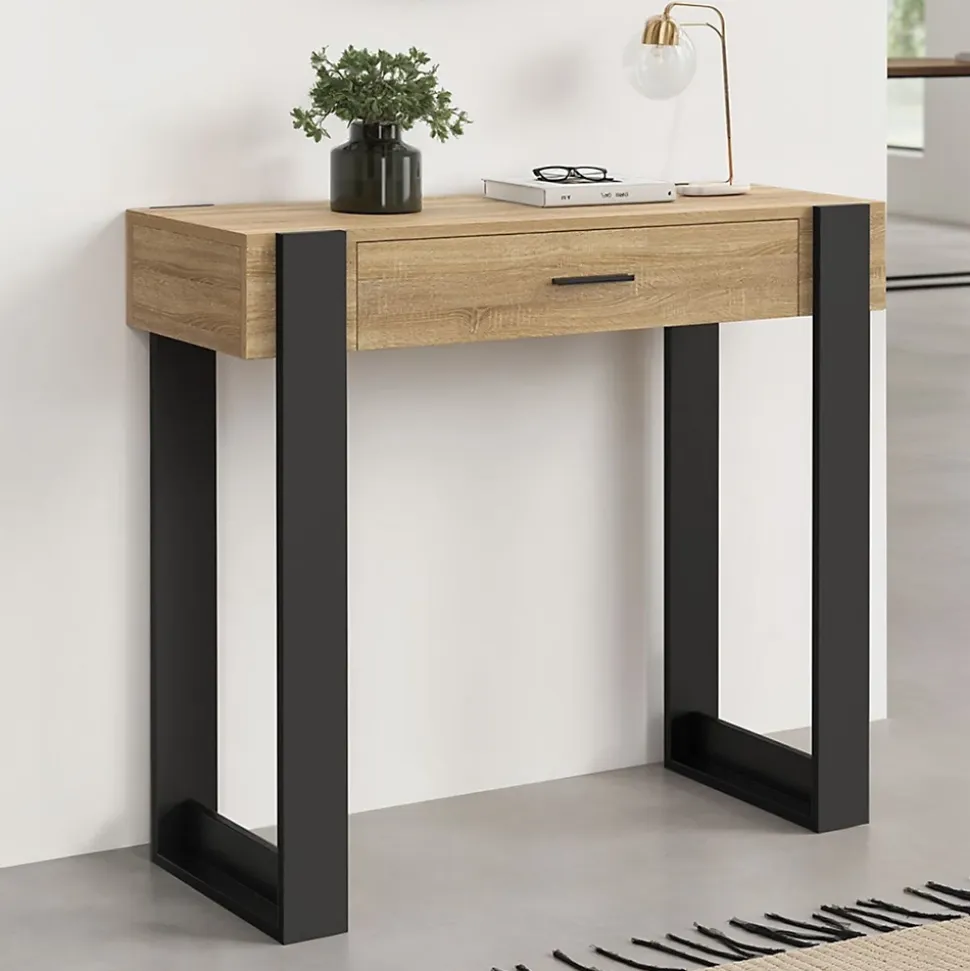Console 1 tiroir PHOENIX bois et noir