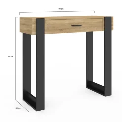 Console 1 tiroir PHOENIX bois et noir