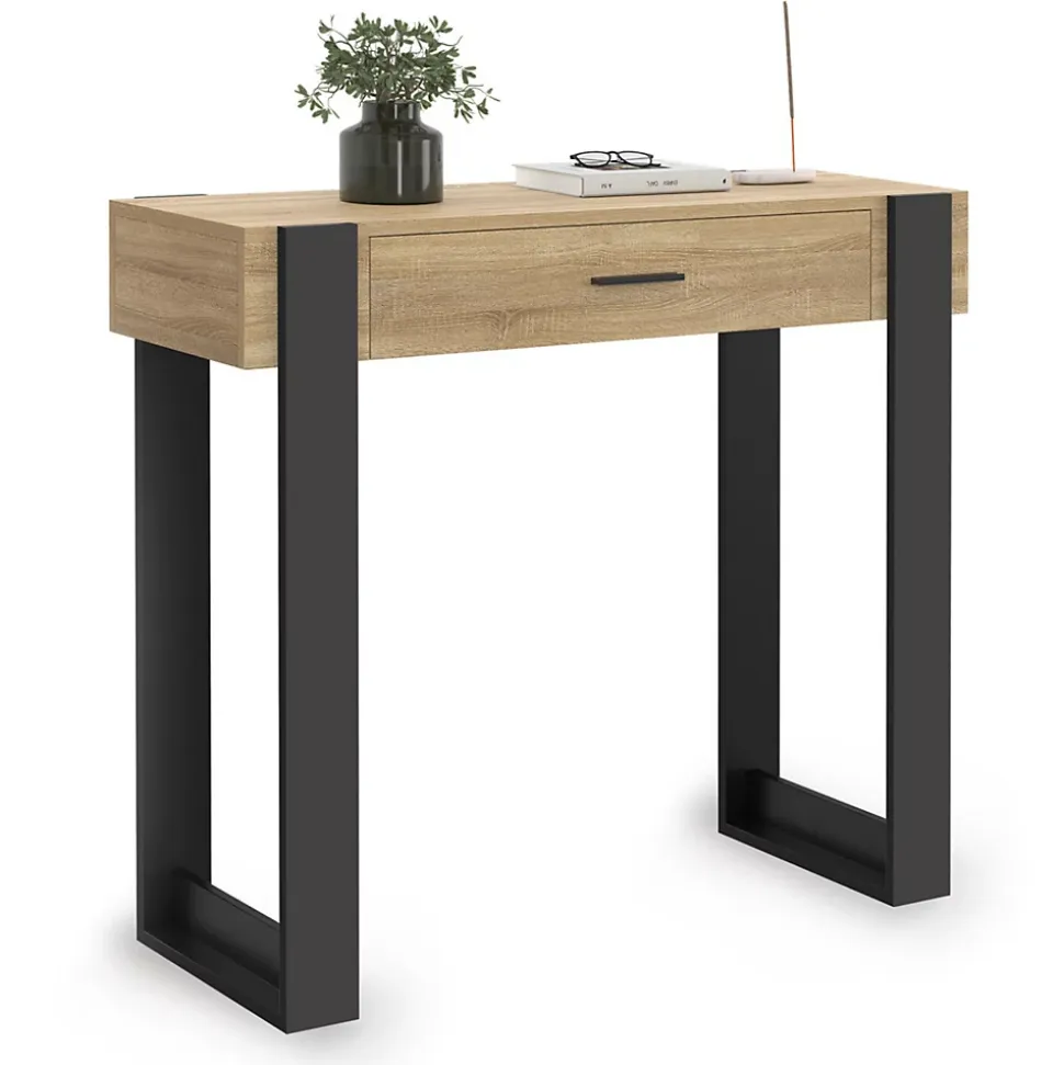 Console 1 tiroir PHOENIX bois et noir