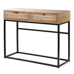 Console 2 Tiroirs avec Cannage Rotin L100cm - JAYA