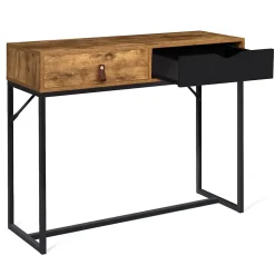 Console 2 tiroirs CHICAGO design industriel