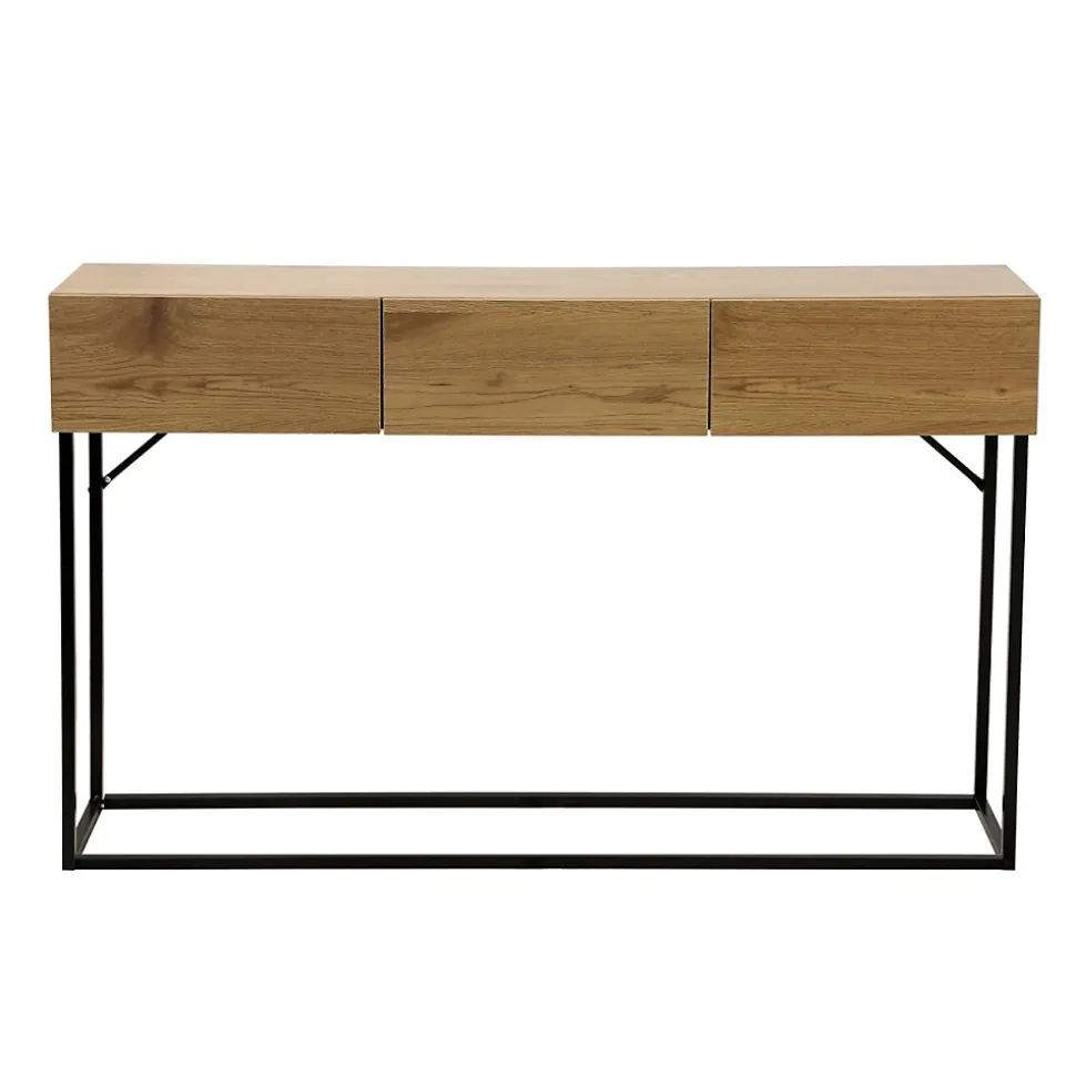 Console 3 Tiroirs Décor Chêne L120cm