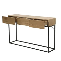 Console 3 Tiroirs Décor Chêne L120cm