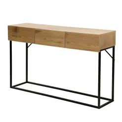 Console 3 Tiroirs Décor Chêne L120cm
