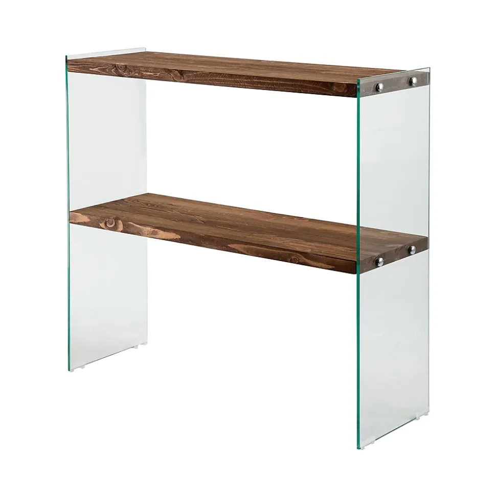 Console Agena, Table polyvalente, Armoire de rangement, Bureau du couloir, 90x30h80 cm, Noyer