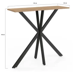 Console ALIX pied araignée bois et noir