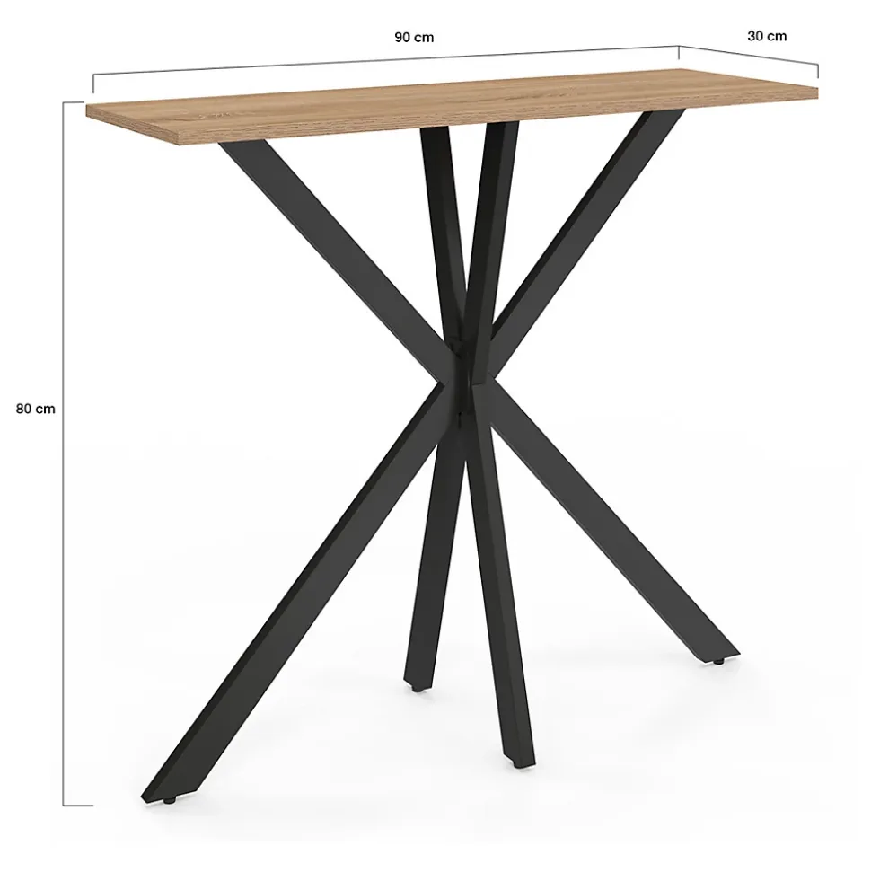 Console ALIX pied araignée bois et noir