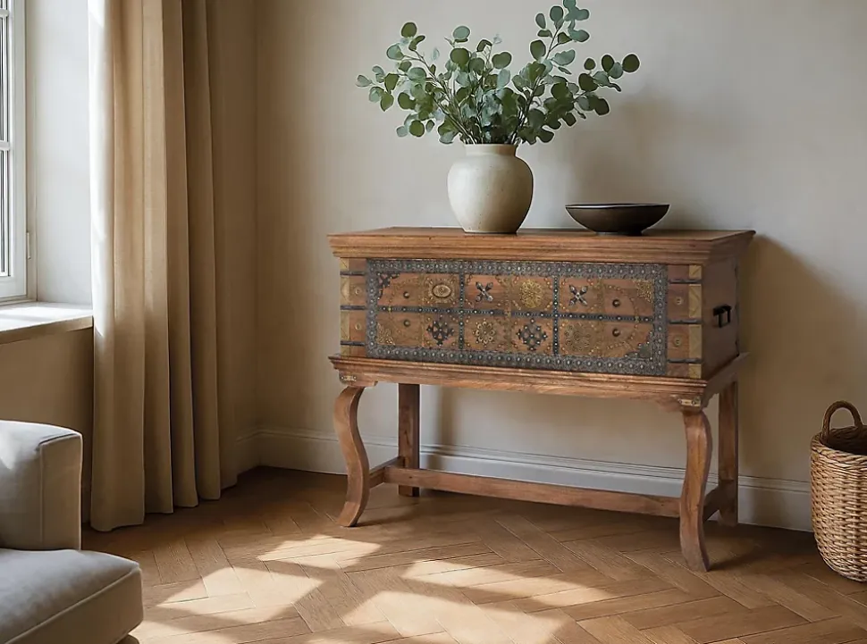 Console antique en bois de manguier