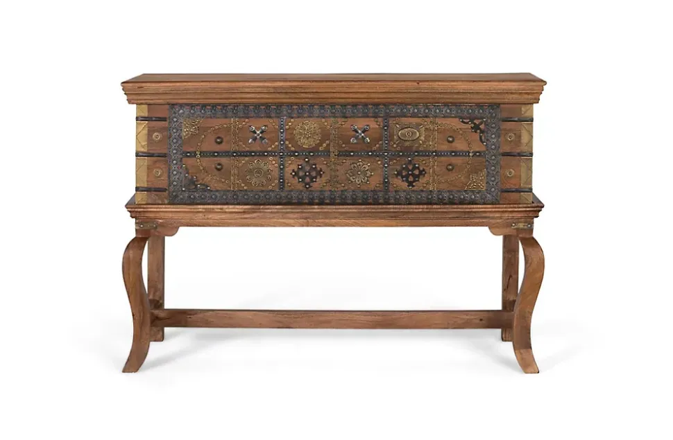 Console antique en bois de manguier