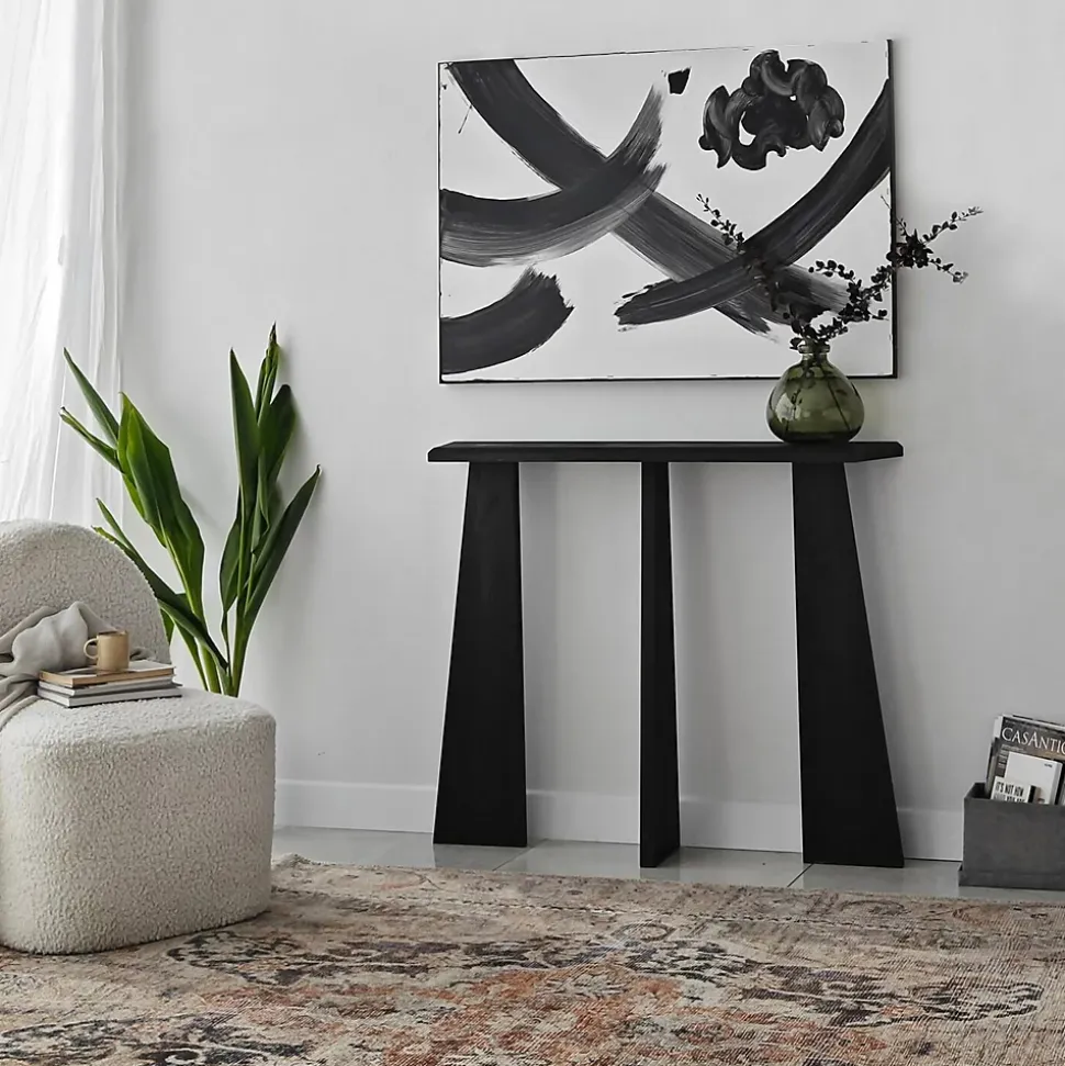 Console Arcturus, Table polyvalente, Armoire de rangement, Bureau du couloir, 100x28h83 cm, Anthracite