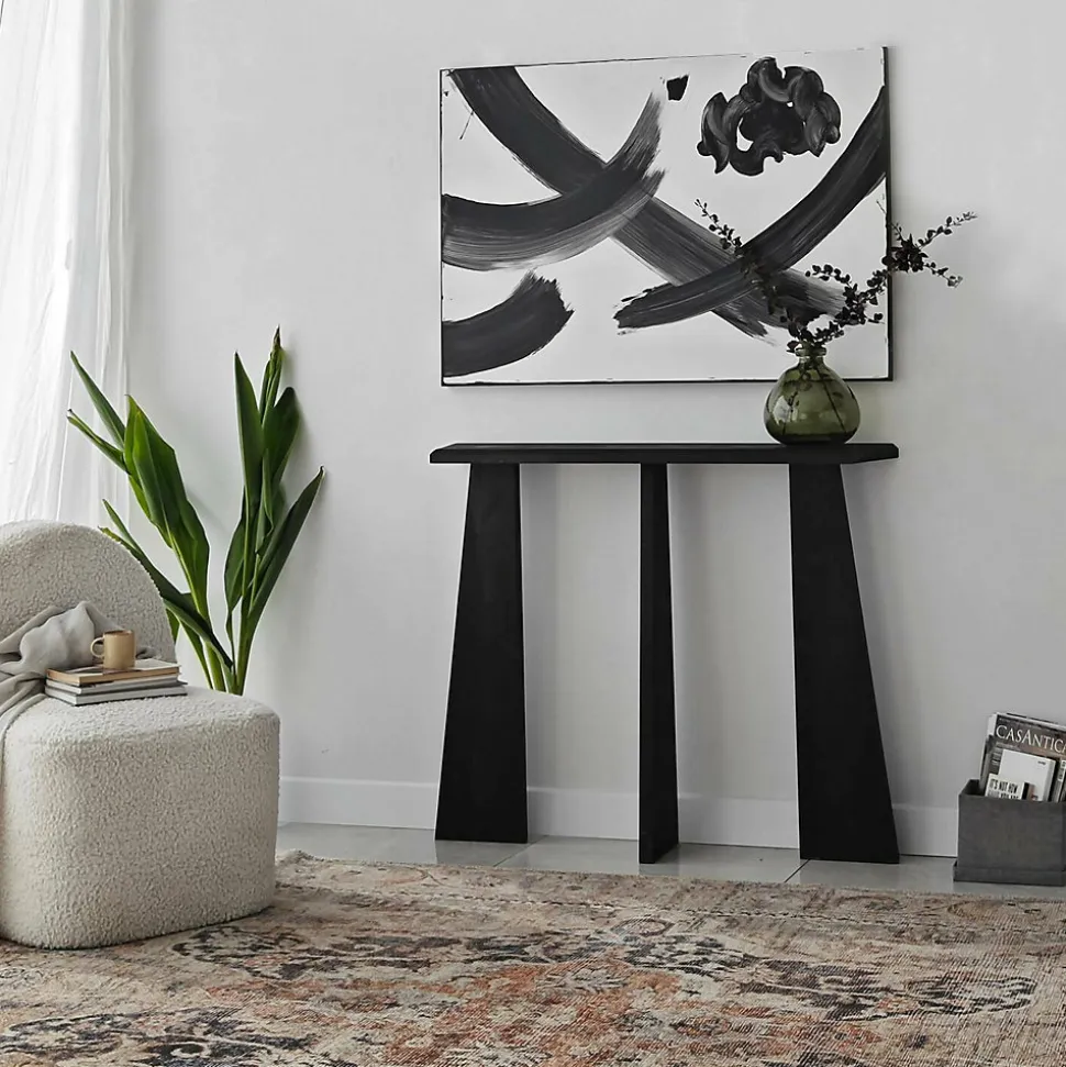 Console Arcturus, Table polyvalente, Armoire de rangement, Bureau du couloir, 100x28h83 cm, Anthracite