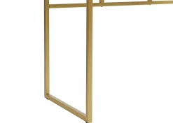 Console avec 2 tiroirs en MDF - Blanc et doré - CODENIO