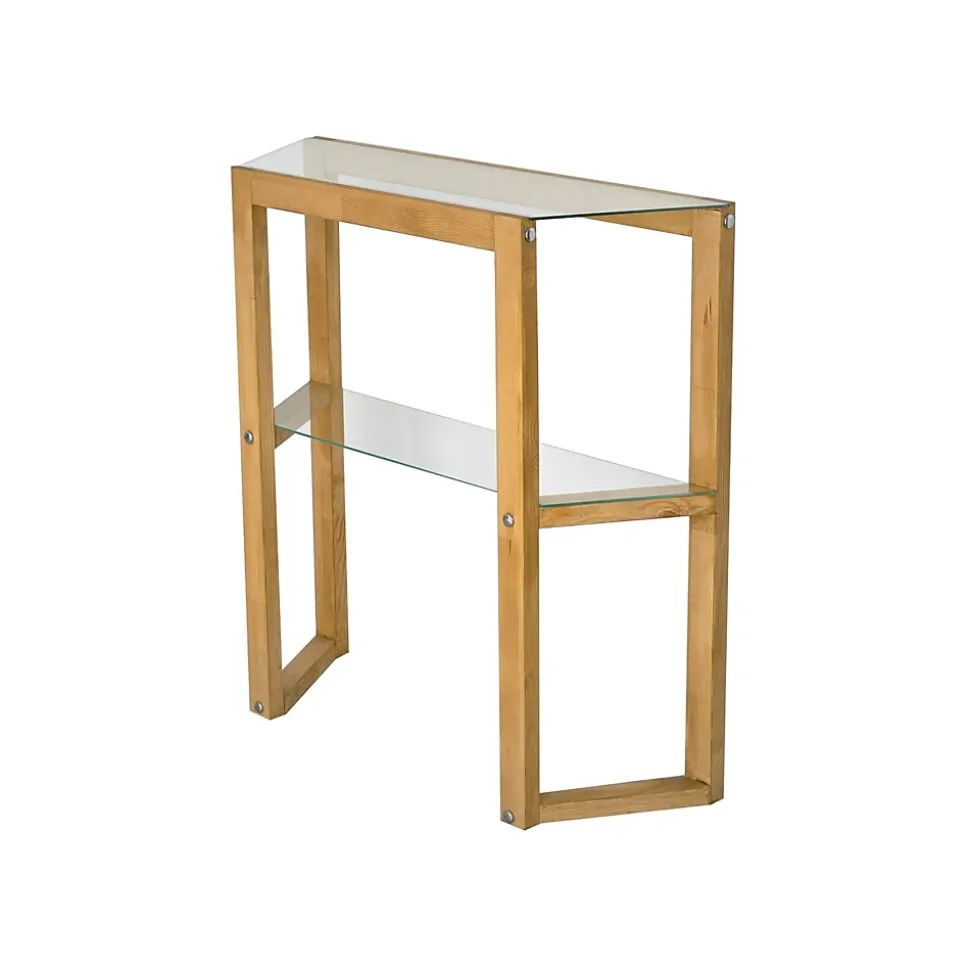 Console Barga, Table polyvalente, Armoire de rangement, Bureau du couloir, 85x31 h85 cm, Chêne