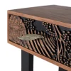 Console bois d'acacia teint naturelle et métal
