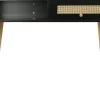 Console cannage "Marine" 100 x 29 x 81 cm Noir