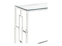 Console CLOTILDE - Verre trempé et acier - Chromé