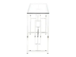 Console CLOTILDE - Verre trempé et acier - Chromé