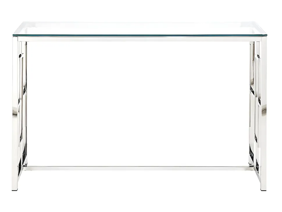 Console CLOTILDE - Verre trempé et acier - Chromé
