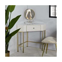 Console d'angle effet matelassé Sharon 84.5x60x77 cm