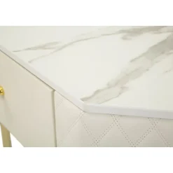Console d'angle effet matelassé Sharon 84.5x60x77 cm