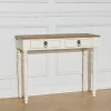Console d'entrée ANGLOIS Style shabby chic, plateau en chêne, patine blanche ou noire