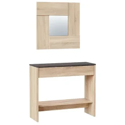 Console d'entrée avec miroir Oxys - L92 cm