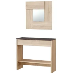 Console d'entrée avec miroir Oxys - L92 cm
