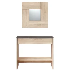 Console d'entrée avec miroir Oxys - L92 cm