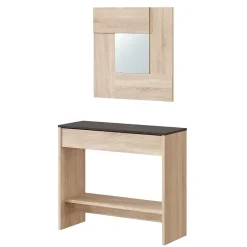 Console d'entrée avec miroir Oxys - L92 cm