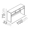 Console d'entrée blanche avec 3 cases ouvertes, meuble d'entrée pour couloir - Longueur 102 x profondeur 33 x Hauteur 75 cm