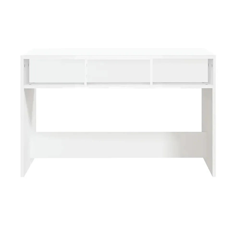 Console d'entrée blanche avec 3 cases ouvertes, meuble d'entrée pour couloir - Longueur 102 x profondeur 33 x Hauteur 75 cm