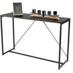 Console dentrée style industriel collection SOHO Structure en métal noir, coloris noir, dimensions 120x39x79 cm